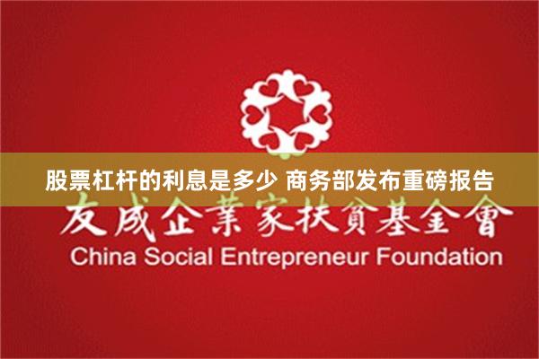 股票杠杆的利息是多少 商务部发布重磅报告