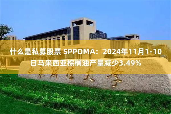 什么是私募股票 SPPOMA：2024年11月1-10日马来西亚棕榈油产量减少3.49%