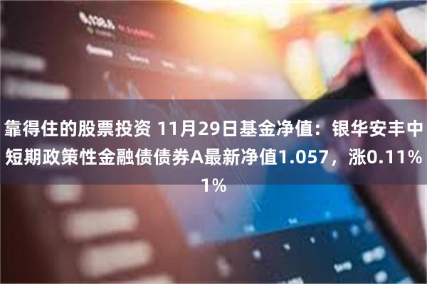 靠得住的股票投资 11月29日基金净值：银华安丰中短期政策性金融债债券A最新净值1.057，涨0.11%